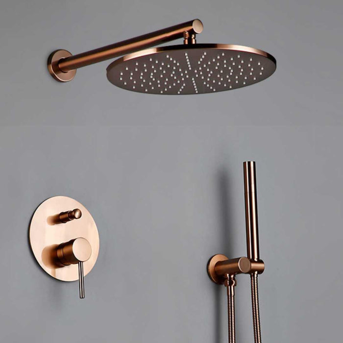 Safie - Wall Mounted Rain Shower Head Set BO-HA Rose Gold 8 Inches Shower Head