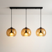 Anele - Modern Glass Pendant Light BO-HA 3 Heads Amber