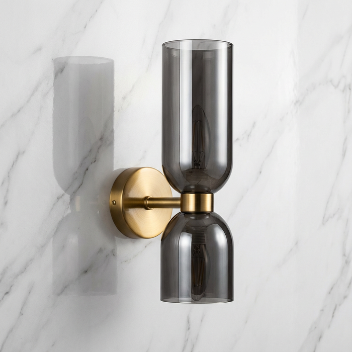 Elin – Nordic Modern Glass Wall Light Fixture BO-HA Gray Gold