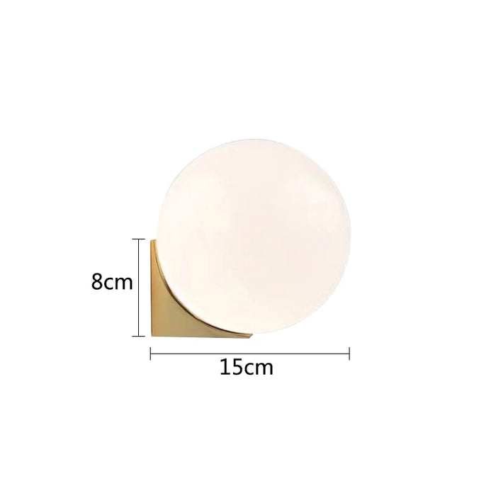 Solja – modern glass orb LED bedside wall sconce – gold single head finish