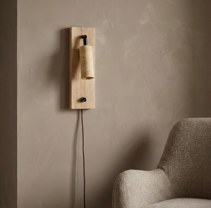 Inari – Adjustable Travertine LED Rotating Reading Sconce BO-HA Plug In