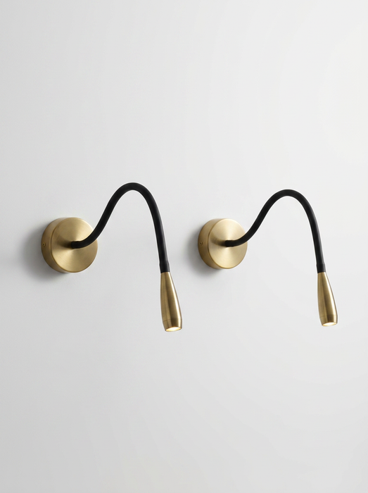 Lina – Slim Copper LED Bedside Reading Wall Sconce BO-HA Pair