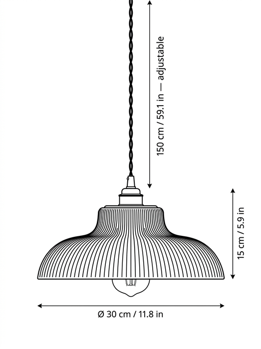 Mossa – Nordic Ribbed Glass Café Pendant Light