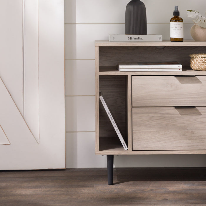 Eadric - Modern Nightstand with Drawers and Shelves Birch  BO-HA   