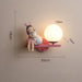 Leevi - Nursery Light Fixture Childrens Lighting  BO-HA Girl With Rabbit Left Pink