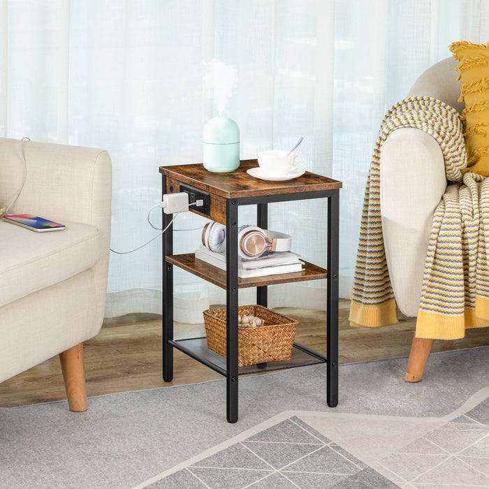 Kristian - Nightstand with Charging Station Small Nightstand  BO-HA   