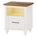 Kjell - Modern LED White Nightstand Small Bedside Table  BO-HA   