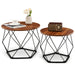 Ester - Round Wood Coffee Table Set of 2 Oval Coffee Table  BO-HA Default Title  