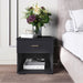 Ulf - Modern Black Nightstand Small Bedside Table  BO-HA   